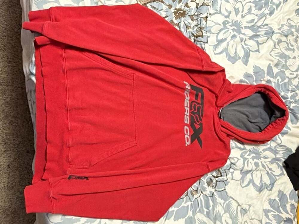 Fox Riders Co. Hoodie Size L Red Pullover
